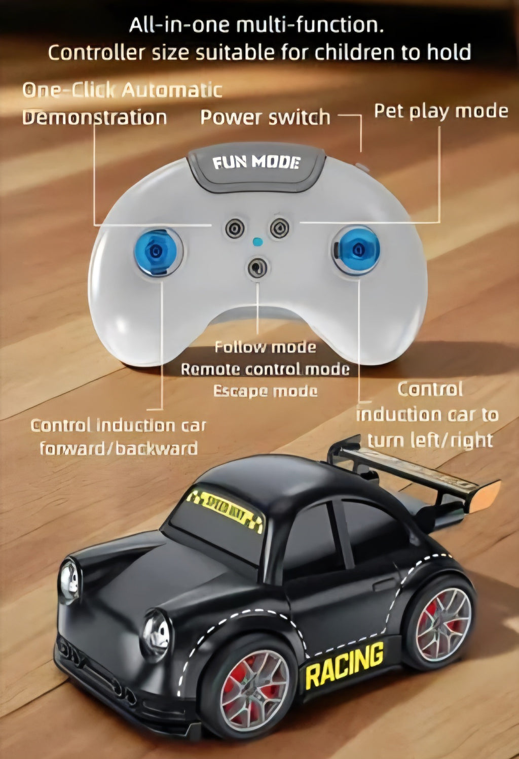 Mini Remote Control Intelligent Multifunctional Drift Car with Follow/Escape and Drift mode