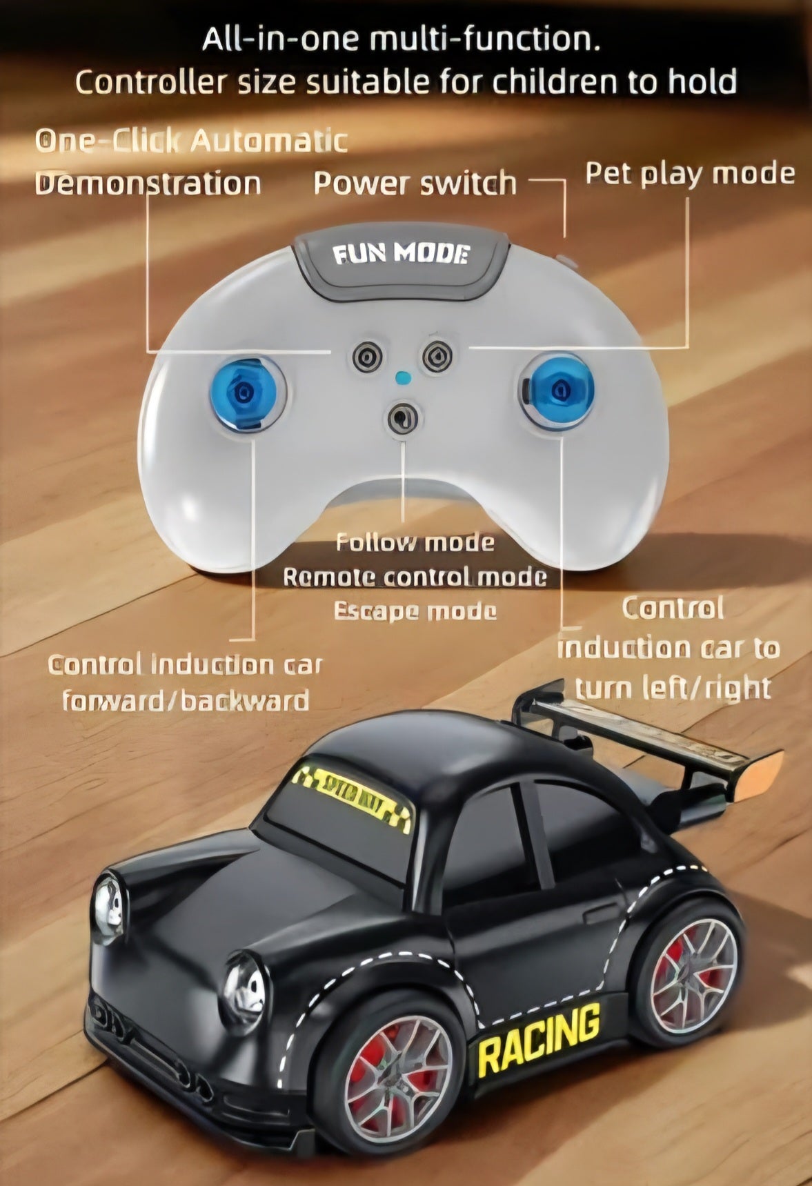 Mini Remote Control Intelligent Multifunctional Drift Car with Follow/Escape and Drift mode