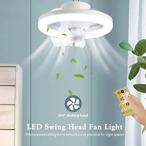Acrylic LED Ceiling Fan with Light 360 Rotation Ceiling Fan Remote Control