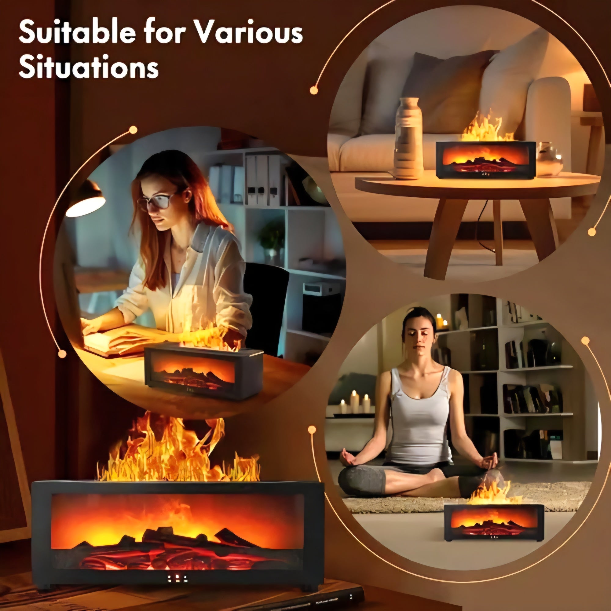 Fireplace Flame Aroma Diffusion Humidifier