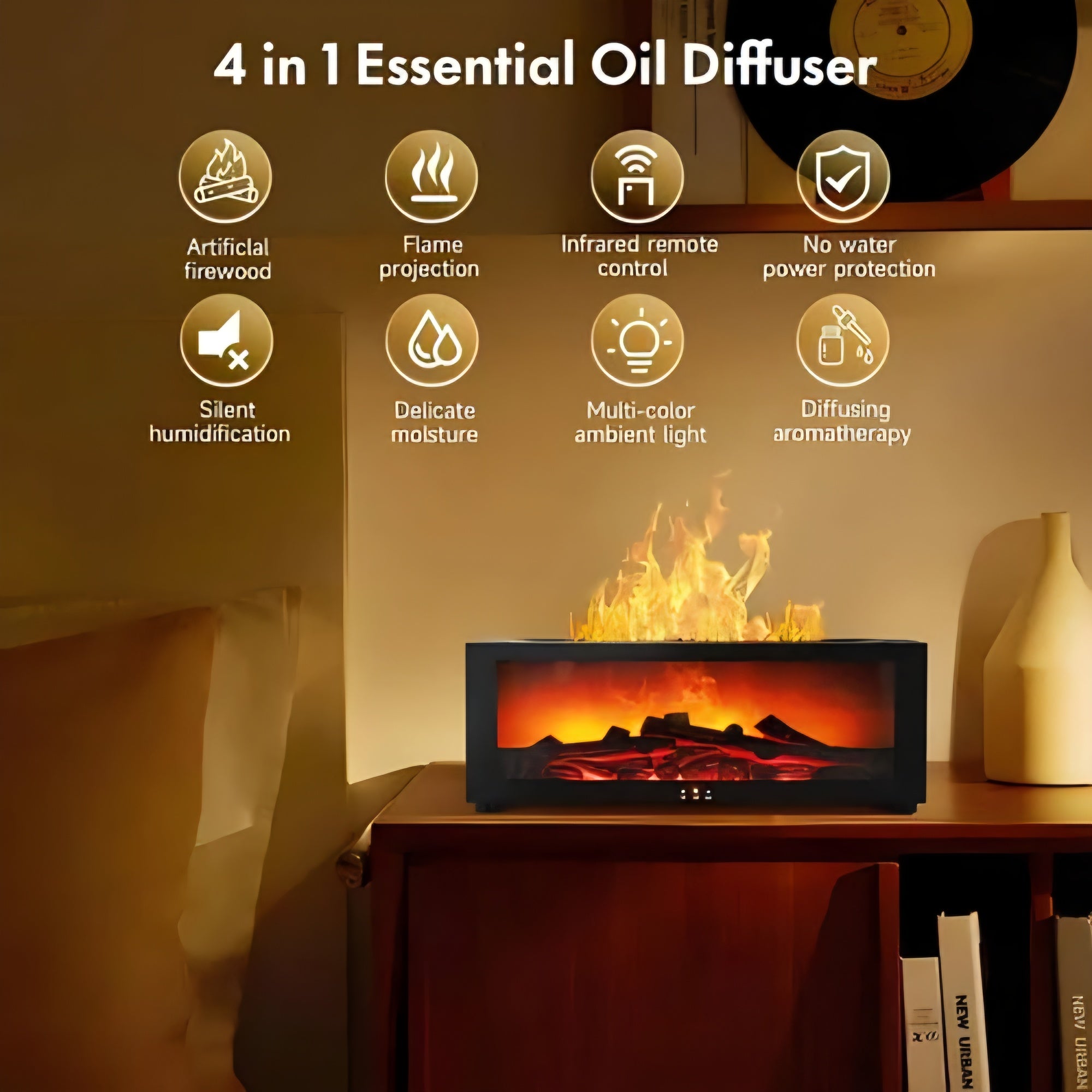 Fireplace Flame Aroma Diffusion Humidifier