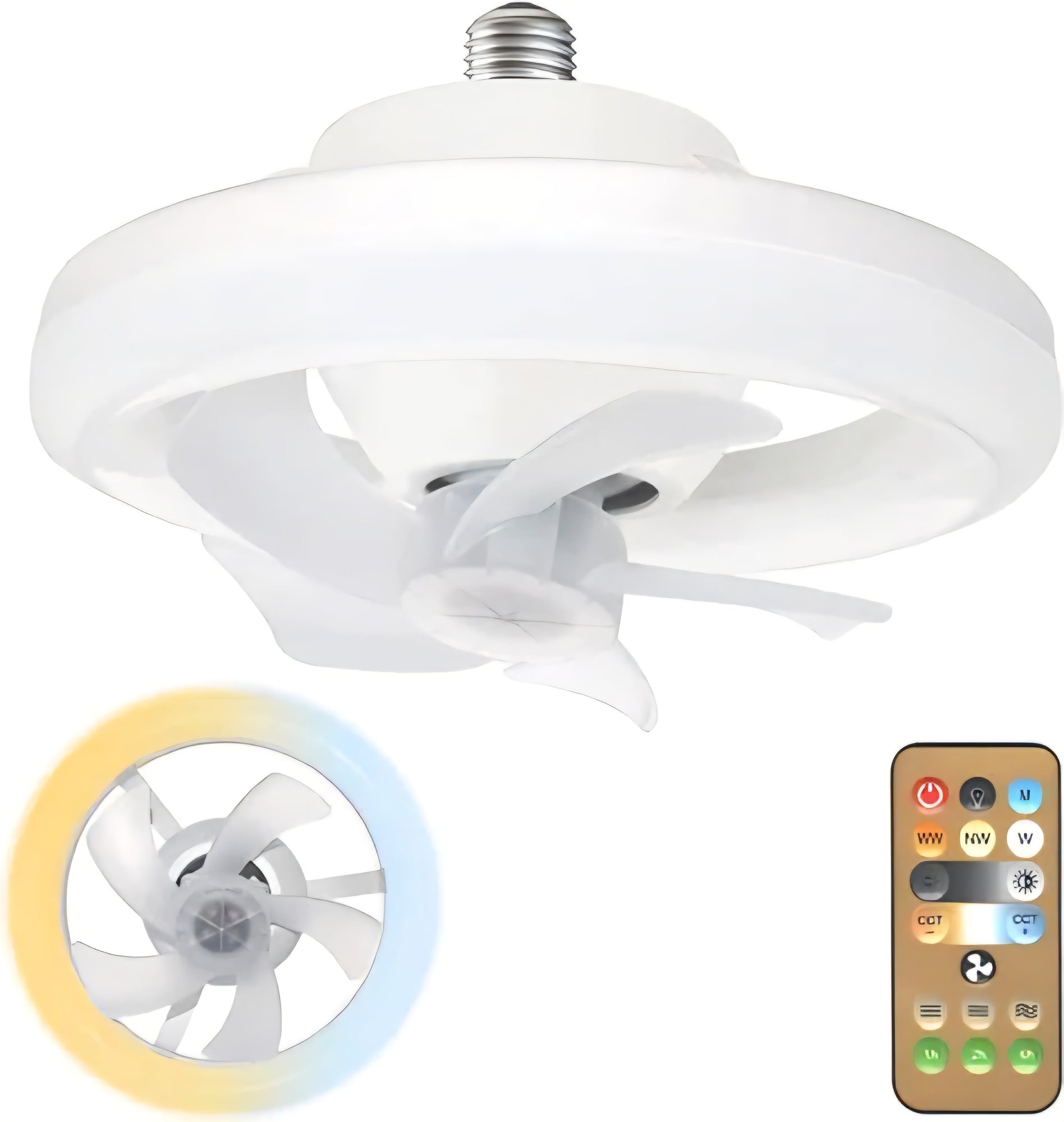 Acrylic LED Ceiling Fan with Light 360 Rotation Ceiling Fan Remote Control