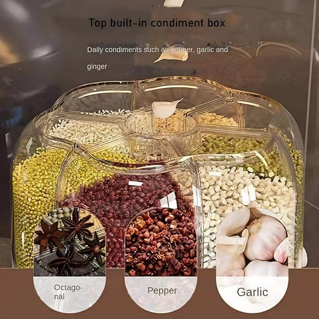 Manual White Kitchen Rice Dispenser Rotating Ceral ( 10 KG capacity)
