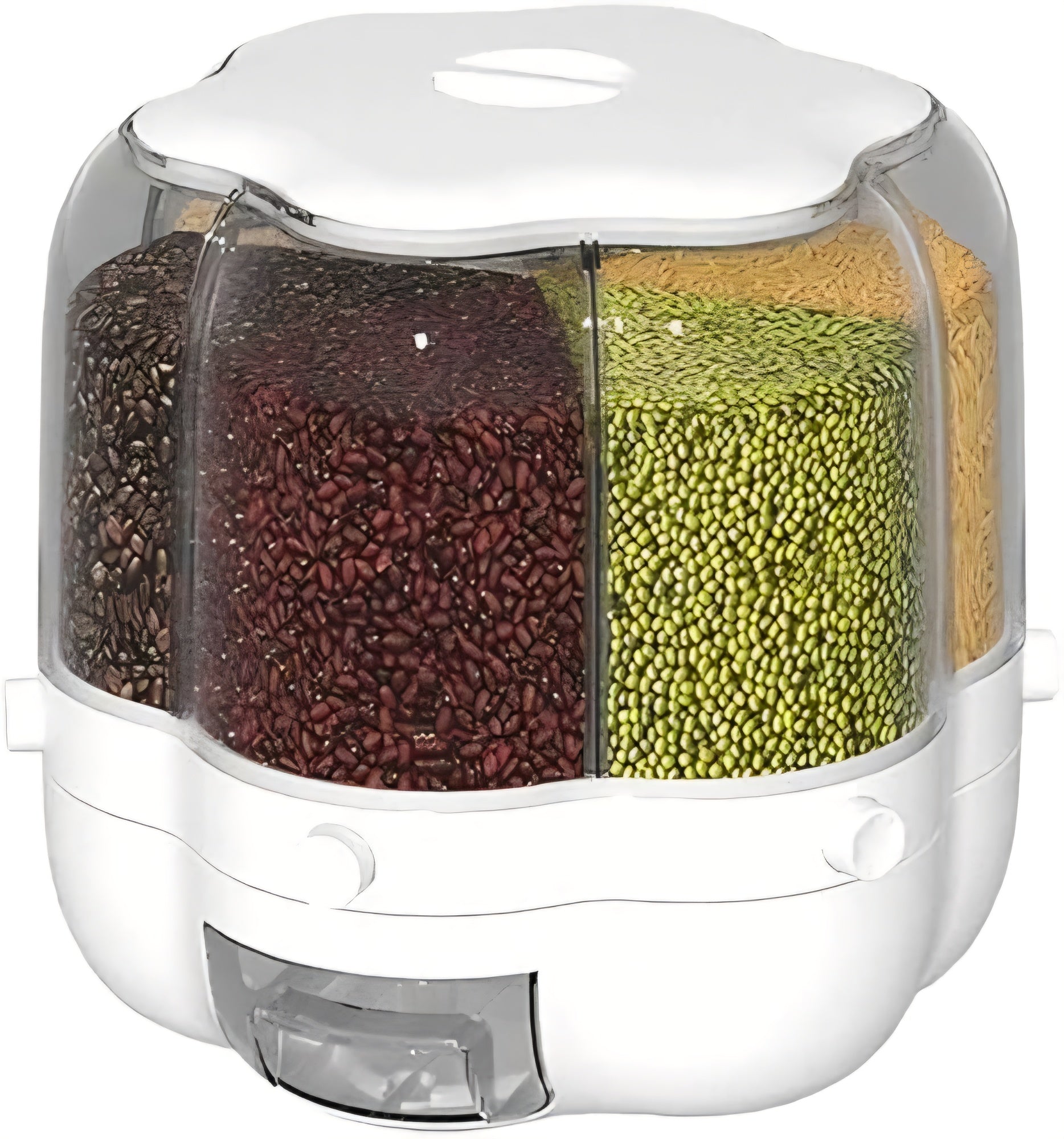 Manual White Kitchen Rice Dispenser Rotating Ceral ( 10 KG capacity)