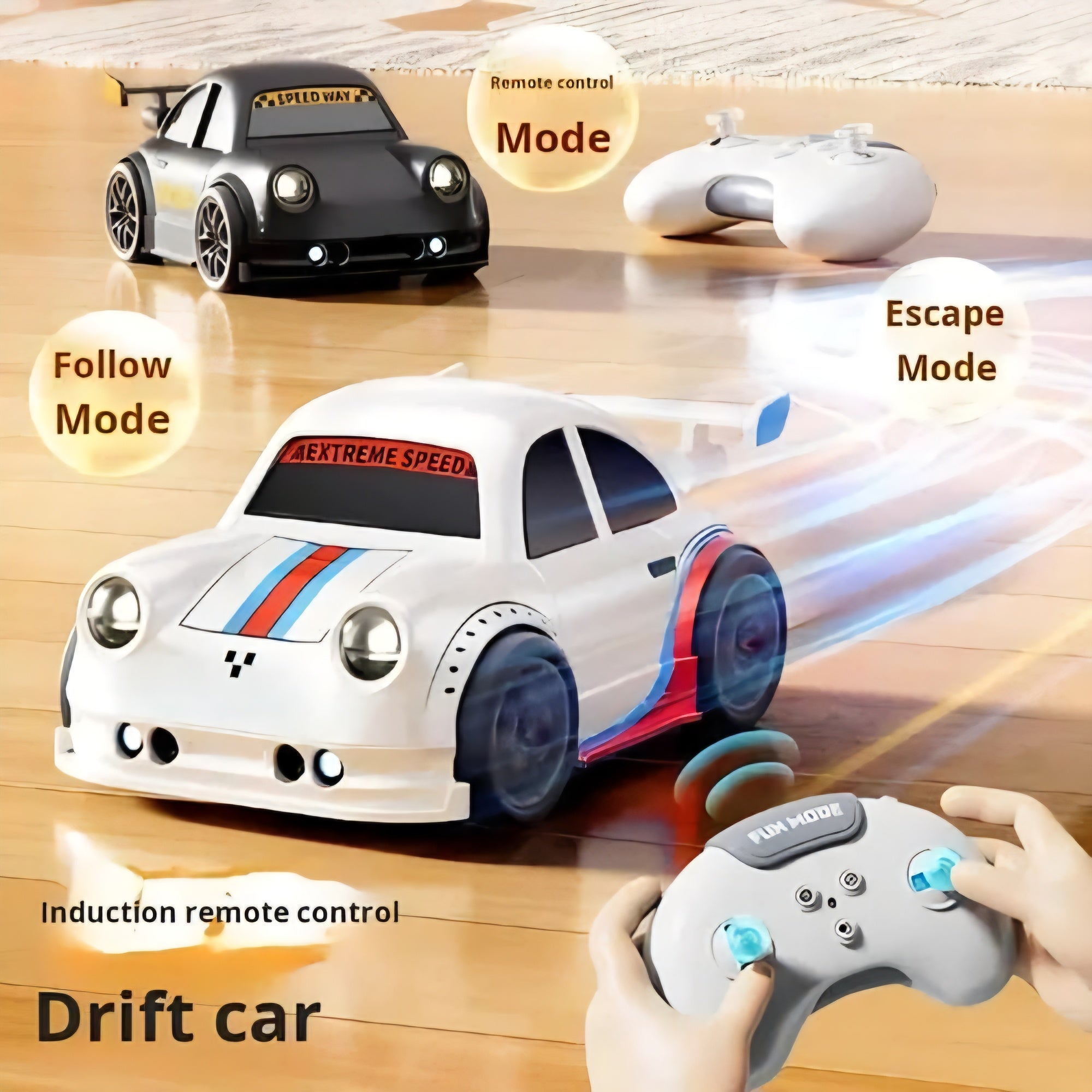 Mini Remote Control Intelligent Multifunctional Drift Car with Follow/Escape and Drift mode