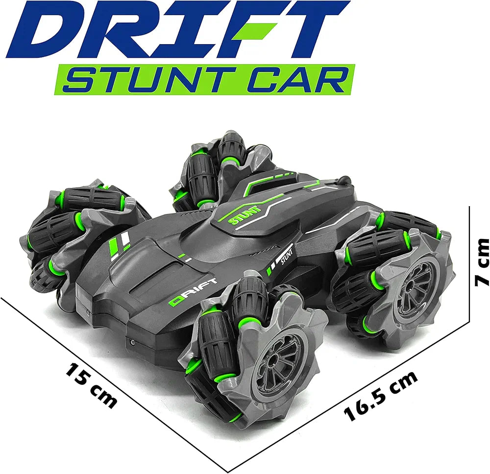 4WD Remote Control Drift Stunt Car Toy for Kids with Lights and Music - Double Sided 360° Rotating Dancing and Crawling RC Car with Rechargeable Battery (2.4Ghz)