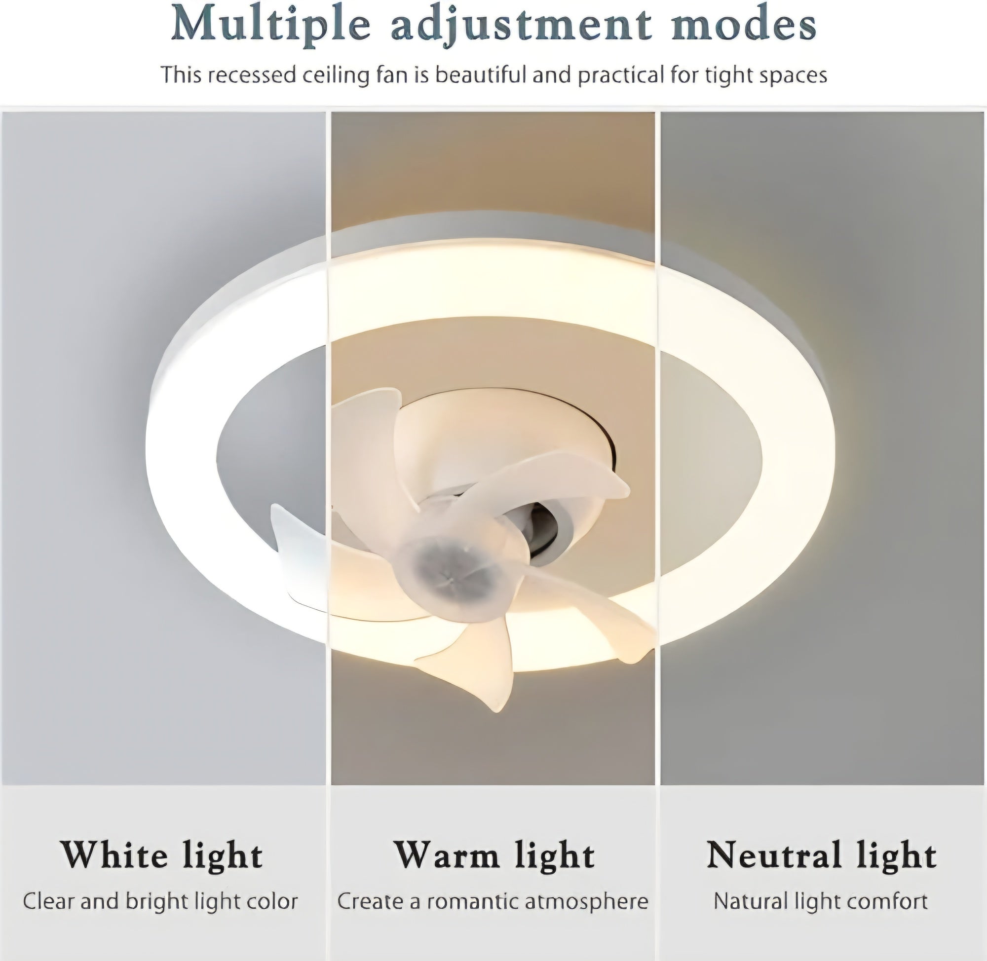 Acrylic LED Ceiling Fan with Light 360 Rotation Ceiling Fan Remote Control